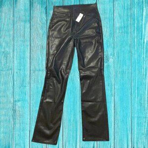 Gap Black Faux Leather Slim Pant Size 27 black NWT
